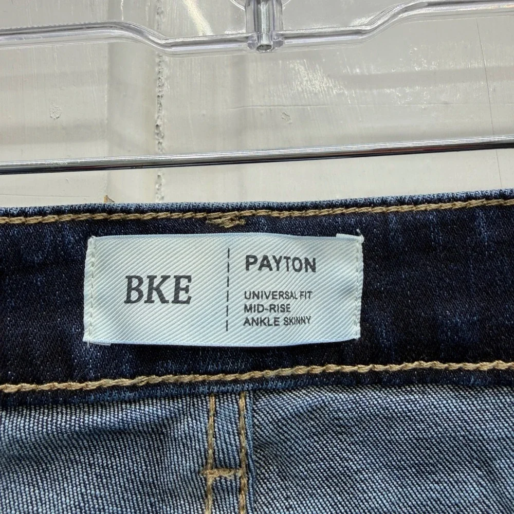 BKE Payton Womens 36 x 27 Mid Rise Ankle Skinny Denim Jeans Raw Frayed Hem